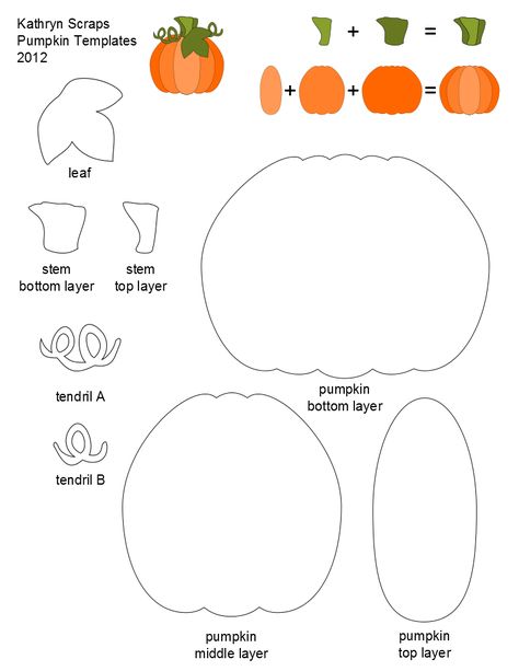 Kathryn Scraps: Layered Pumpkin Template Paper Pumpkins, Pumpkin Applique, Pumpkin Template, Pumpkin Printable, Halloween Sewing, Felt Pumpkins, Fall Sewing, Felt Halloween, Fall Quilts