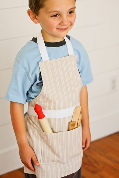 Child's Apron Pattern - available for PDF download! - Tidbits Toddler Apron Pattern Free, Boy Apron Pattern, Kids Apron Pattern Free, Childrens Apron Pattern, Child Apron Pattern, Boy Apron, Apron Pattern Free, Toddler Apron, Diy Apron