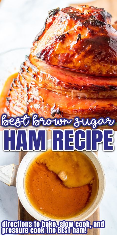 Bourbon Ham Crockpot, Arizona Recipes, Brown Sugar Ham Glaze, Bourbon Ham, Sugar Ham Glaze, Baked Spiral Ham, Brown Sugar Glazed Ham, Cooking Spiral Ham, Precooked Ham