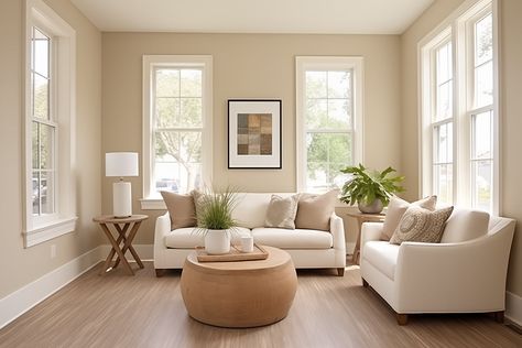 Living Room Beige Walls Neutral Tones, Soft Wall Colors Living Room, Paint Cream Color, Sherwin Williams Familiar Beige, Tan Wall Paint Colors, Sherwin Williams Bagel, Barely Beige Benjamin Moore Living Room, Townhall Tan Sherwin Williams, Natural Almond Behr Paint