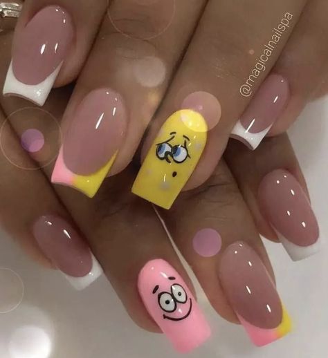 Summer Nails Art, Nail Art Designs For Beginners, Nail 2023, Disney Acrylic Nails, Easy Nail Art Designs, Art Designs Ideas, Wow Nails, Magic Nails, Hippie Nails