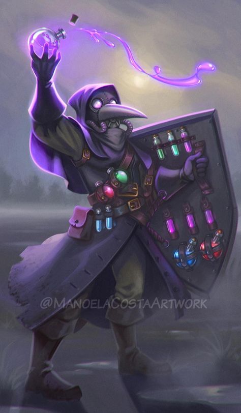 Plague Doctor Artificer, Plague Doctor Alchemist, Alchemist Dnd Character, Artificer Dnd Male Human, Artificers Dnd, D&d Artificer, Alchemist Fantasy Art, Alchemist Rpg, Dnd Doctor