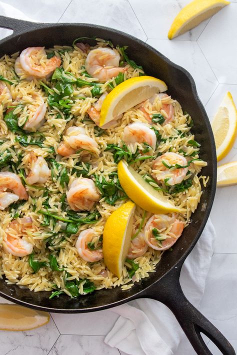 Shrimp Scampi With Orzo, Orzo Shrimp, Giada De Laurentiis Recipes, Giada Recipes, Lemon Orzo, Shrimp Scampi Recipe, Scampi Recipe, Shrimp And Rice, Giada De Laurentiis