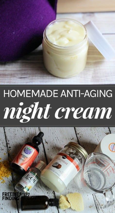 Homemade Night Cream Recipe: Anti-Aging Night Cream Homemade Night Cream, Face Cream Recipe, Anti Aging Homemade, Cream For Oily Skin, Anti Aging Night Cream, Diy Anti Aging, Creme Anti Age, Baking Soda Shampoo, Anti Aging Face Cream