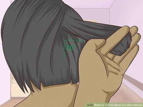 3 Ways to Cut the Back of a Bob Haircut - wikiHow Short Stacked Bob Hairstyles, Cut Hair At Home, Diy Ponytail, Short Stacked Bob Haircuts, Bob Haircut For Girls, Short Stacked Bobs, Classic Bob Haircut, Hair Cut Guide, Short Layered Bob Haircuts