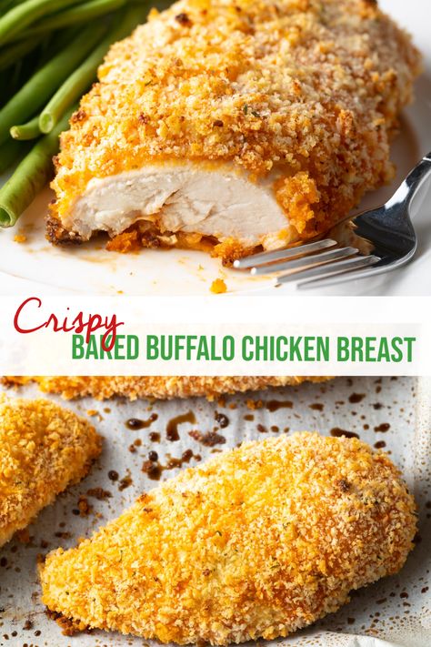 Baked Buffalo Chicken Breast, Buffalo Chicken Breast, Vacation Recipes, Spicy Chicken Breast, Chicken Lombardy Recipes, Lean Meats, Buffalo Recipe, Spicy Buffalo Chicken, Chicken Meatball