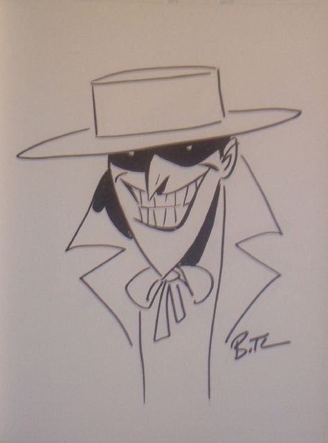 The Joker by Bruce Timm, in Chad Knopf's Selections Comic Art Gallery Room - 991651 Bruce Timm Joker, Joker Sketch, Joker Drawings, Batman Drawing, Character Tattoos, Cartoon Character Tattoos, Bruce Timm, Joker Art, Cartoon Tattoos