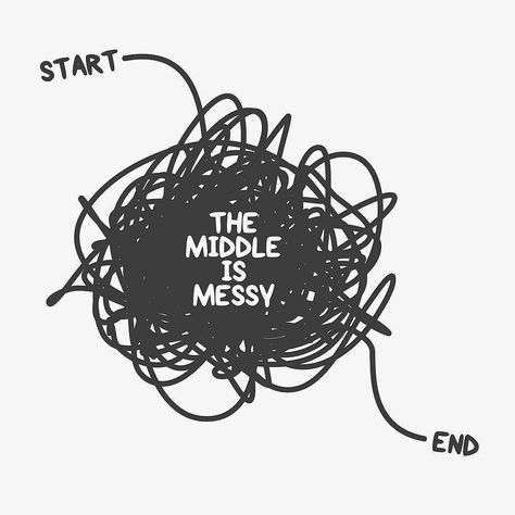 "Messy In The Middle" An Uncommon Story about recognizing progress in the messy middle of life. A true story of two unlikely friends. #Messy #InTheMiddle #UncommonStories Progress Quotes, Unlikely Friends, Message Positif, Kanban Board, Think Deeply, Hard Part, Affinity Designer, Writing Life, Patch Design