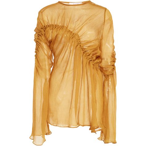 Beaufille Sheer Apollo Blouse ($710) ❤ liked on Polyvore featuring tops, blouses, yellow, see through blouse, yellow blouse, beige blouse, yellow top and transparent top Transparent Top, Conceptual Fashion, Beige Blouse, Mode Crochet, Beige Top, Yellow Blouse, Looks Style, Mode Inspiration, Looks Vintage