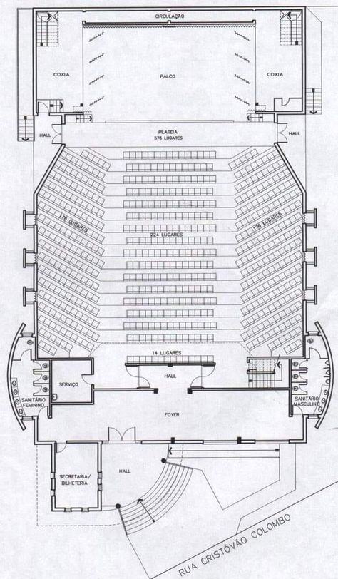 Facebook Lobby Plan, Cultural Center Architecture, Auditorium Plan, Museum Statues, Theater Plan, Auditorium Architecture, Auditorium Design, Autocad Tutorial, Modern Restaurant Design