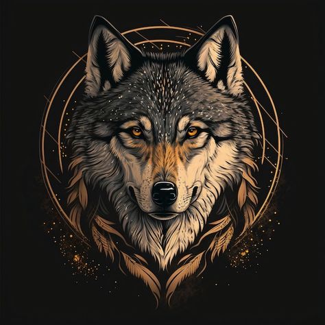 Cool Wolf Pictures, Wolf Artwork Illustrations, Wolf Profile Picture, Wolf Front View, Wolf Illustration Art, Wolf Head Illustration, Wolf Art Drawing, Wolf Head Drawing, Wolf Head Tattoo