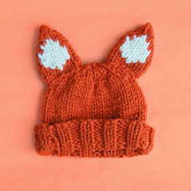 Free knitting pattern for fox hat by Sincerely Louise...someone please make this for me if we have anymore babies Fox Hat Pattern, Tiny Owl Knits, Diy Tricot, Fox Hat, Super Chunky Yarn, Bonnet Crochet, Baby Knits, Super Chunky, Knit Hats