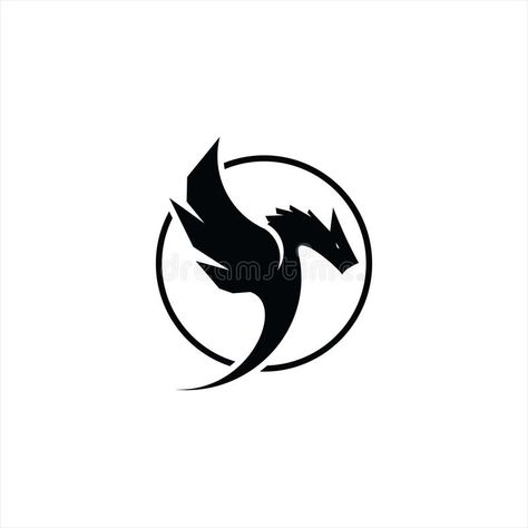 Simple round black dragon in round frame. For logo, icon or tattoo design idea #Sponsored , #Ad, #AD, #dragon, #Simple, #design, #frame Dragon Icon Logo, Simple Dragon Design, Dragon Logo Design Ideas, Small Black Dragon, Dragon Logo Design, Simple Dragon, Dragon Symbol, Dragon Vector, Easy Dragon Drawings