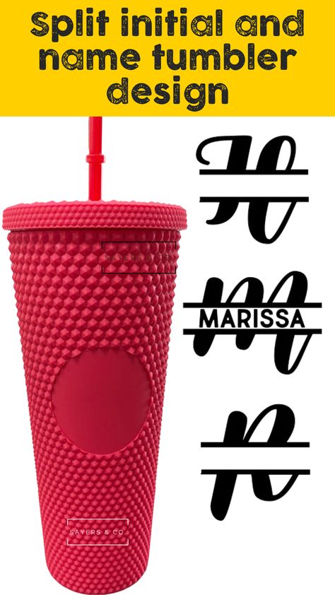 picture of a matte barbie pink studded tumbler cup with options of a script initial and name design next to it Bridesmaid Invites, Easter Basket Gifts, Customized Tumblers, Party Favors Bachelorette, Basket Gifts, Bridesmaid Invitation, Invites Wedding, Vinyl Monogram, Easter Gift Baskets