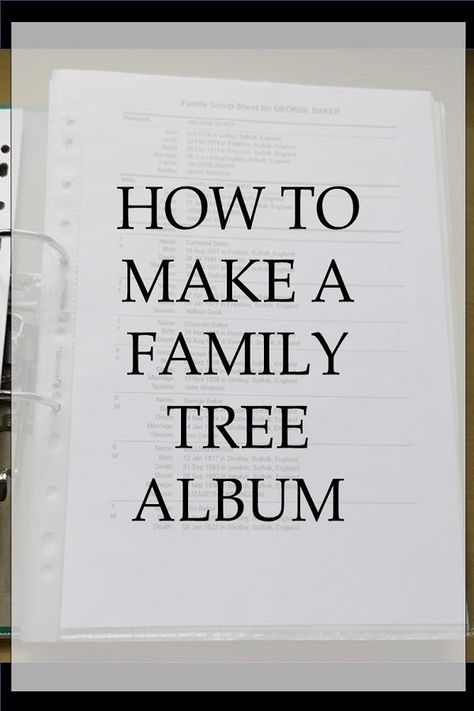 How To Make a Family Tree Album - Family Tree Resources Family Ancestry Project, How To Start A Family Tree, Family History Album Ideas, Family Genology Tree, Family Tree Photo Album Ideas, Family Tree Album Ideas, Creating A Family Tree, Family History Scrapbook Ideas, How To Make A Family Tree Book