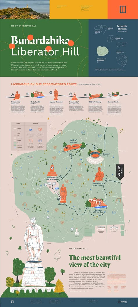 Plovdiv CIty Branding 02 on Behance Infographic Map Design Illustrations, City Infographic, Maps Illustration Design, City Maps Illustration, City Guide Design, Map Brochures, Plovdiv Bulgaria, City Branding, Infographic Map