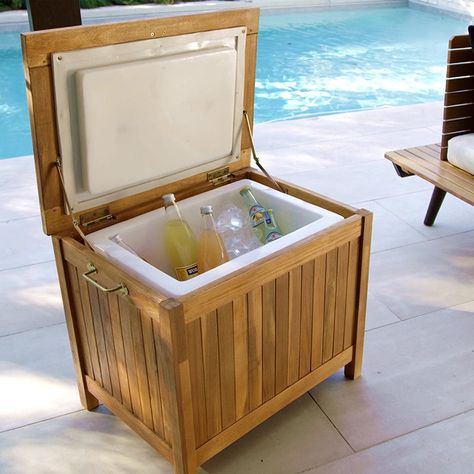 Wooden Cooler, Sitting Space, Outdoor Sitting, Outdoor Cooler, Kids Picnic Table, Outdoor Sinks, River Cabin, Outdoor Patio Space, Backyard Entertaining