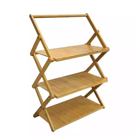 Outdoor Folding Shelves Foldable Hanger Bamboo Wood Camping Stand Shelf Rack - Buy Camping Wood Shelf,Camping Wood Rack,Wood Camping Hanger Product on Alibaba.com Folding Shelves, Foldable Hanger, Shelf Plans, Wooden Shelving, Folding Shelf, Stand Shelf, Market Display, Wood Rack, Shelf Rack