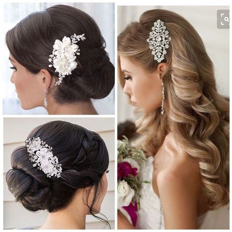 Bridal hair clip side