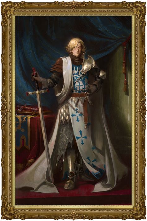 “So I was lucky enough to get to do some portrait paintings that appeared in the backgrounds of Castlevania season 2! Here is the one of Leon from the Belmont hold.” Santa Joana D'arc, Ayami Kojima, Castlevania Wallpaper, Saint Joan Of Arc, Female Armor, Heroic Fantasy, Jaime Lannister, Female Knight, Deviant Art