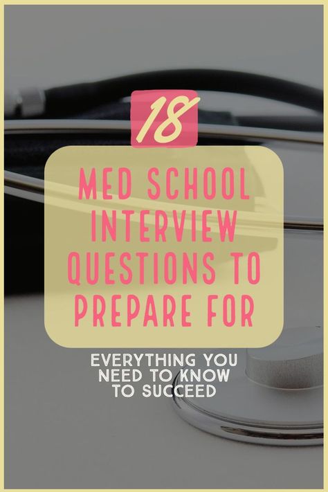 Are you preparing for an upcoming medical school interview? Maximize your odds of acceptance by preparing these 18 questions that are commonly asked during medical school interviews on the blog, MD-PhD in the City. You won't want to step into interviews without practicing these important questions. | #medschool #applyingtomedschool #premedstudent | mdphdinthecity.com Medical School Interview Questions, School Interview Questions, Med School Prep, Medical School Interview, Group Interview, Pre Med Student, School Interview, School Prep, Medical School Motivation