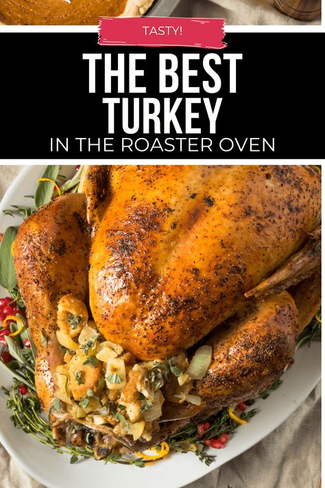 This turkey in the roaster oven is great for first time turkey cookers or for seasoned professionals. It produces a moist and juicy bird. You will want to make turkey every time this simple way. The electric roaster oven frees up your oven for other dishes. This recipe is so easy and has a faster cooking time. This will tell you how long to cook your turkey for and how to prepare your turkey. Turkey In The Roaster, Cook Turkey In Roaster, Turkey Recipe Roaster Oven, Convection Oven Turkey, Oven Turkey Recipes, Turkey Cooker, Turkey In Roaster Oven, Oven Turkey, Roaster Oven Recipes