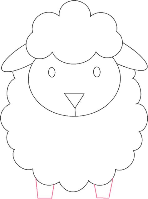 How To Draw A Sheep In (7) Simple Steps For Kids How To Draw Lamb, Simple Lamb Drawing, How To Draw A Lamb, Sheep Face Template Free Printable, How To Draw A Sheep, Sheep Drawing Simple, How To Draw Sheep, Lamb Template, Draw A Sheep