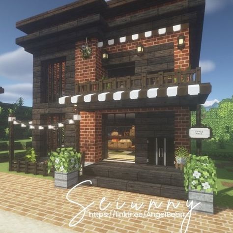 Minecraft Motel Ideas, Minecraft Cafe Interior Ideas, Music Shop Minecraft, Clothing Shop Minecraft, Minecraft Shops Interior, Minecraft School Ideas Classroom, Minecraft Sunroom Ideas, Minecraft Coffee Shop Ideas, Minecraft Corner Store