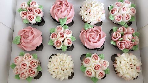 Russian nozzles butter cream cupcakes Russian Tips, Russian Nozzles, Cupcake Shop, Cream Cupcakes, Cupcake Shops, Beautiful Cupcakes, Shop Ideas, Buttercream Cake, Cream Cake