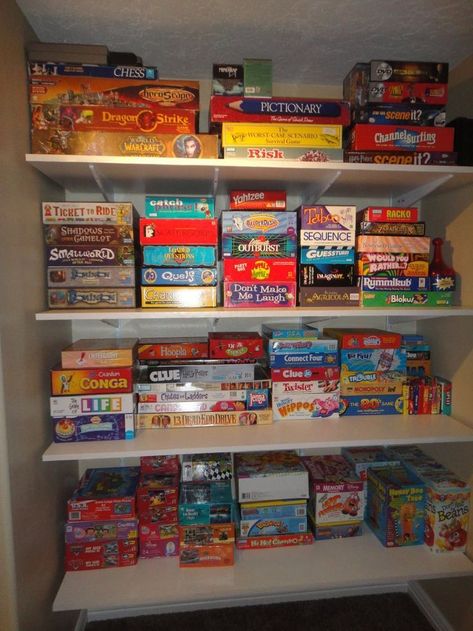 Game Closet, Small Group Games, Board Game Storage, E Ticket, Game Room Family, Cooperative Games, Games Party, Family Fun Night, Family Board