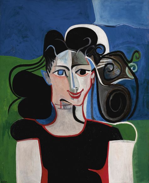 Tete de Femme (Genevieve), 1953. By Françoise Gilot (France, born 1921). Oil on panel, 39 1/4 by 32 in. Francoise Gilot, Pablo Picasso Art, Art Picasso, Figurative Kunst, Bio Art, Picasso Art, Georges Braque, Pablo Picasso, French Artists