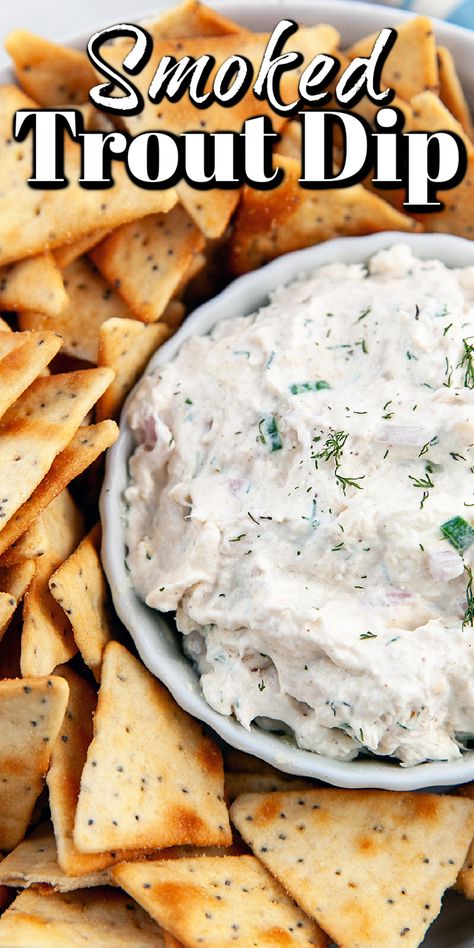 Better make extra because this Smoked Trout Dip is going to be very popular at your next social event! Smoked Trout Dip, Hunting Recipes, Using Cream Cheese, Smoked Fish Dip, Trout Recipes, Smoked Trout, Blogger Photos, Snack Dip, Smoked Fish