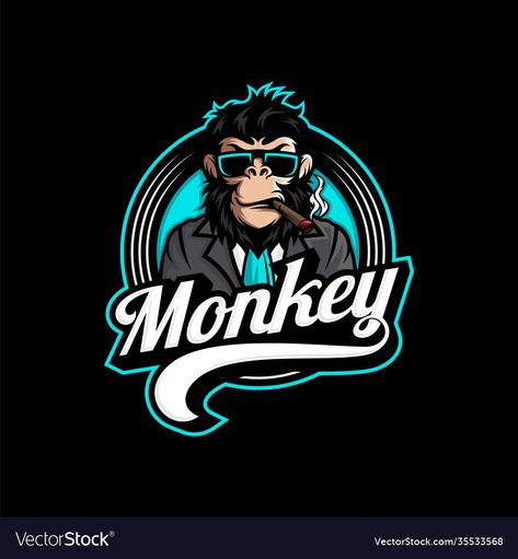 Gaming Mascot Logo, Animal Vector Illustration, Monkey Mascot, Marvel Iphone Wallpaper, Green Monkey, Monkey Illustration, Monkey Logo, Dj Logo, Animal Vector