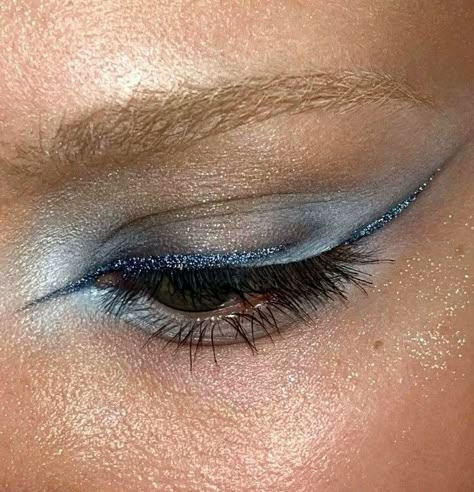 Icy Blue Makeup, Blue Eyes Eyeshadow, Intense Eye Makeup, Vampy Makeup, Maquillage On Fleek, Silver Makeup, Swag Makeup, Dope Makeup, Makeup Obsession