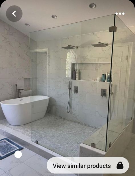 Open Bedroom Bathroom Layout, Bathtub In Shower, Bathrooms With Walk In Showers, Luxury Bathroom Ideas Master Suite, Large Family Bathroom, Master Bath Wet Room, Large Walk In Showers, Dream Bathroom Master Baths, Marsh House