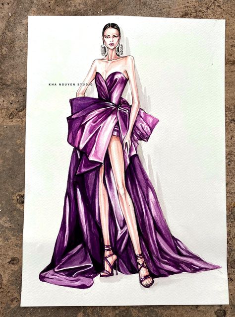 Evening Wear Illustration, Houte Couter, Dress Illustration Art, Fashion Illustration Poses, Big Skirts, Fashion Design Books, American Dress, Fashion Drawing Sketches, Fashion Illustrations Techniques