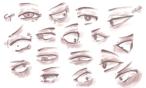 Widened Eyes Drawing, Drawing Reference Eyes Male, Resting Eyes Drawing, Eye Bags Reference, Sleepy Eyes Drawing Anime, Sleeping Eyes Drawing, Serious Eyes Drawing, How To Draw Tired Eyes, Tired Eyes Draw