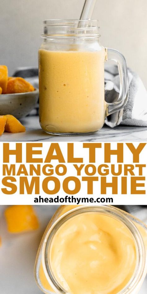 Low Calorie Mango Smoothie, Mango Greek Yogurt Smoothie, Greek Yogurt Smoothie Recipes Healthy, Mango Smoothie Recipe Healthy, Healthy Mango Smoothie Recipes, Healthy Mango Smoothie, Yogurt Smoothies Healthy, Mango Yogurt Smoothie, Chia Oatmeal