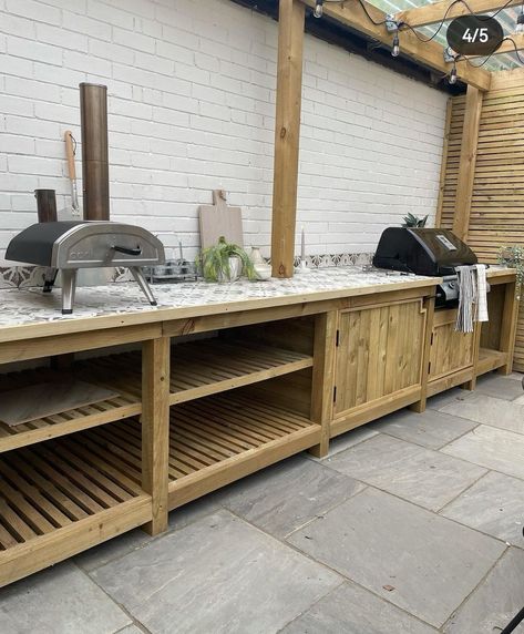 Wooden Bbq Station, Cornwall House, Kitchen Uk, Garden Huts, Covered Outdoor Kitchens, Decorating Ideas Christmas, Garden 2023, Design Grill, Area Gourmet