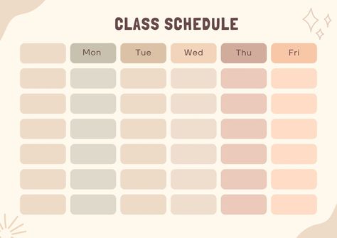 Colorful Muted Class Schedule - Templates by Canva Schedule Templates School, Subject Schedule Template, Cute Timetable Template, School Timetable Printable, Timetable School, Timetable Design, Timetable Planner, Class Schedule Template, Class Timetable