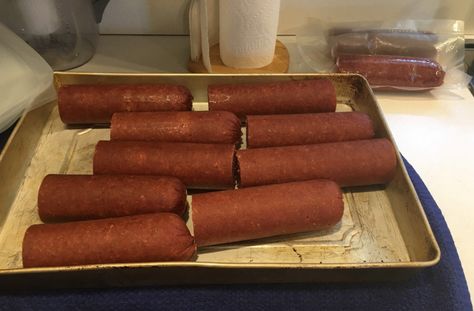 Lebanon bologna | Confessions of a fisherman, hunter and tinkerer Lebanon Bologna Recipe, Homemade Bologna, Lebanon Bologna, Ring Bologna, Homemade Sausage Recipes, Blue Beach Wedding, Blue Diamond Engagement Ring, Deer Meat, Twig Engagement Ring