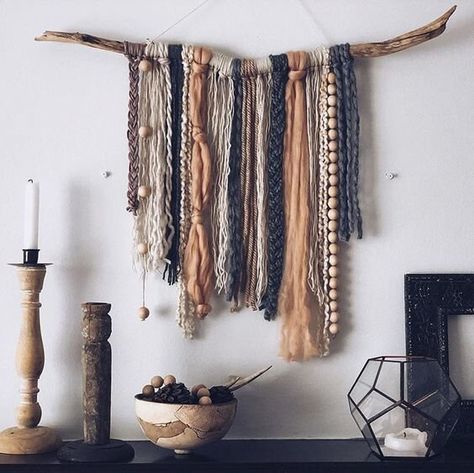 Julkransar Diy, Diy Tapestry, Yarn Wall Art, Diy Wand, Macrame Wall Hanging Diy, Dekorasi Kamar Tidur, Yarn Wall Hanging, Wall Hanging Diy, Macrame Wall Art