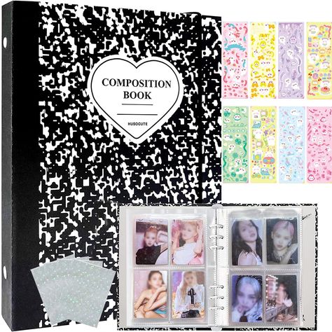 PRICES MAY VARY. What You Will Get- you will get 1 piece A5 binder photocard album and 25 pack 4 pocket inner pages, which can hold 200 photocards storage, 50pcs Holographic Photocard Sleeves, 10 Sheets cute Korean stickers. Delicate Design – This kpop photocard holder book is designed with an exclusive cover, which can be decorated with Korean stickers, and also with 50pcs clear laser flashing card sleeves, your card will look very shiny and outstanding in the light condition. It is very suitab Cute Korean Stickers, Kpop Photocard Binder, Kpop Photocard Holder, Photocard Binder, Pink Scrapbook, A5 Binder, Photocard Holder, Mini Photo Albums, Kpop Photocard