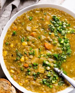 Lentil Soup Slow Cooker, Kapha Balancing, Kapha Recipes, Ayurveda Routine, Kapha Diet, Low Calorie Soup Recipe, Slow Cooker Lentil Soup, Vegetarian Lentil Soup, Ayurveda Kapha