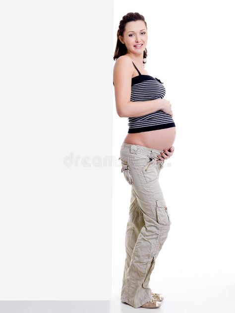 Pregnant woman standing near white blank banner. Happy attractive pregnant woman , #Aff, #standing, #white, #Pregnant, #woman, #blank #ad Gender Board, Cute Banner, Pregnancy Gender, Blank Banner, Banner Image, White Blank, Pregnant Woman, Background Abstract, Woman Standing