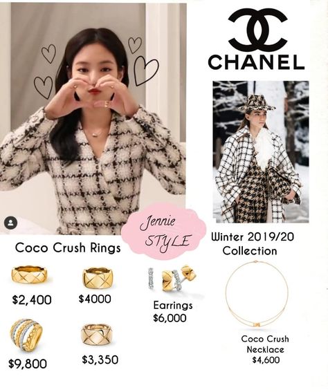 Jennie Kim Style on Instagram: “@ellekorea Instagram Update 190910❤️❤️❤️ . . #chanel Coco Crush Rings #chanelfallwinter2019 New Collection #chanel - Coco crash Necklace…” Chanel Coco Crush Ring, Coco Crush Ring, Coco Crush, Chanel Jewelry Necklace, Jennie Chanel, Chanel Necklace, Chanel Jewelry, Stacked Jewelry, Kpop Outfits