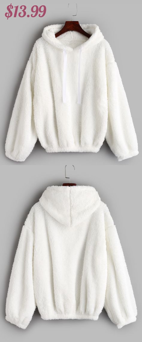 Cute White fuzzy fur Shearling Hoodie women Clothing Style: Hoodie  Collar-line: Hooded  Sleeve Type: Drop Shoulder  Length: Regular  Sleeves Length: Full  Material: Cotton  Elasticity: Elastic  #whitehoodie#fuzzyfur#fuzzy#backtoschool Faux Fur Hoodie, Stylish Hoodies, Loose Hoodie, Fur Hoodie, Gucci Mane, Hoodie Outfit, Sims 4 Cc, Girls Fashion Clothes, Outfit Casual