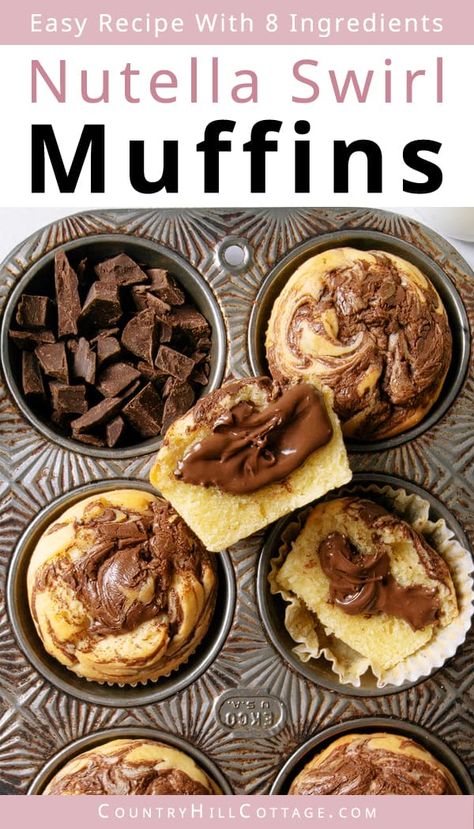 Stuffed Muffins, Homemade Nutella Recipes, Mini Nutella, Nutella Muffins, Picnic Snacks, Caramel Filling, Simple Pantry, Simple Muffin Recipe, Pantry Ingredients