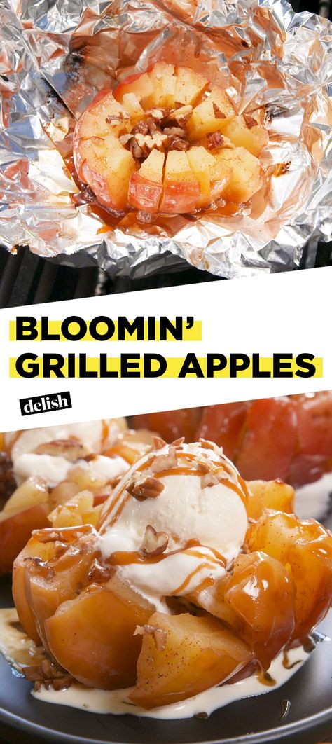 Grilled Apples, Grill Dessert, Grilled Desserts, Grilled Fruit, Campfire Food, Dessert Dips, Summer Grilling, Think Food, Bbq Ribs