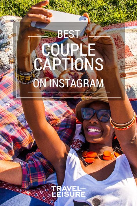 61 of the Best Couple Captions for Instagram - Whether you’re celebrating an anniversary, partying for the New Year, or even just hanging out at home, striking the right balance between funny, clever, and cute is hard work. #couplequotes #captionsforcouples #travelphotography #Instagramcaptions #couplegoals | Travel + Leisure Being Together Quotes Couple, Instagram Captions For New Couples, Captions For New Couples, Ig Caption For Husband, Instagram Captions Couples Funny, Wedding Date Captions Instagram Funny, Captions For Photos With Husband, Best Husband Caption, Picture Captions For Couples